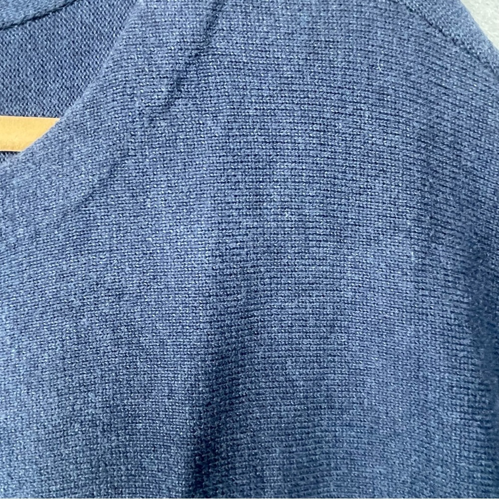 Eileen Fisher sweater dusk blue short sleeve, petite (PP) cotton/cashmere blend - Picture 4 of 11